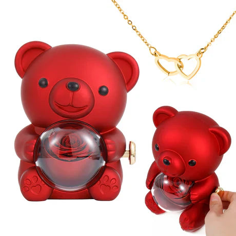 M.E.® Eternal Rose Bear with Engraved Pendant