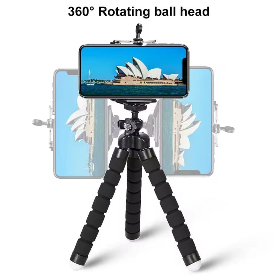 Flexible Mini Tripod & Phone Holder Clip Stand