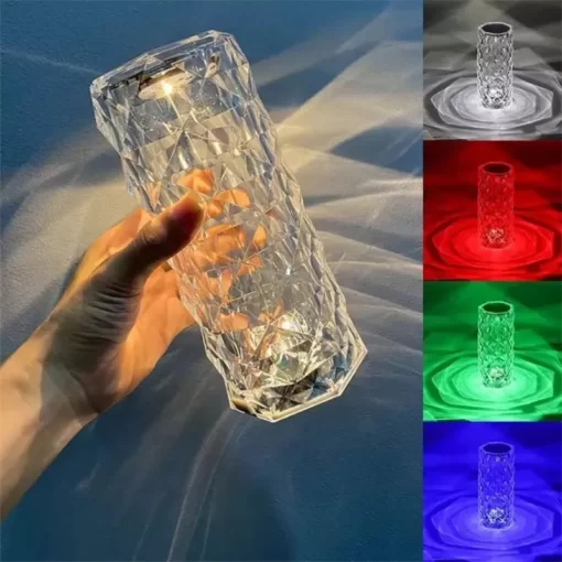 M.E.® Crystal Lamp Diamond Light Projector 16 Colors Touch & Remote Control